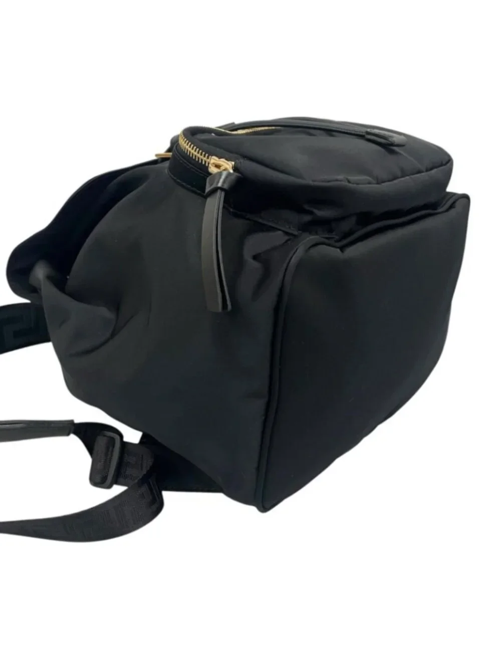 Versace Nylon Backpack Cowhide Black Medusa